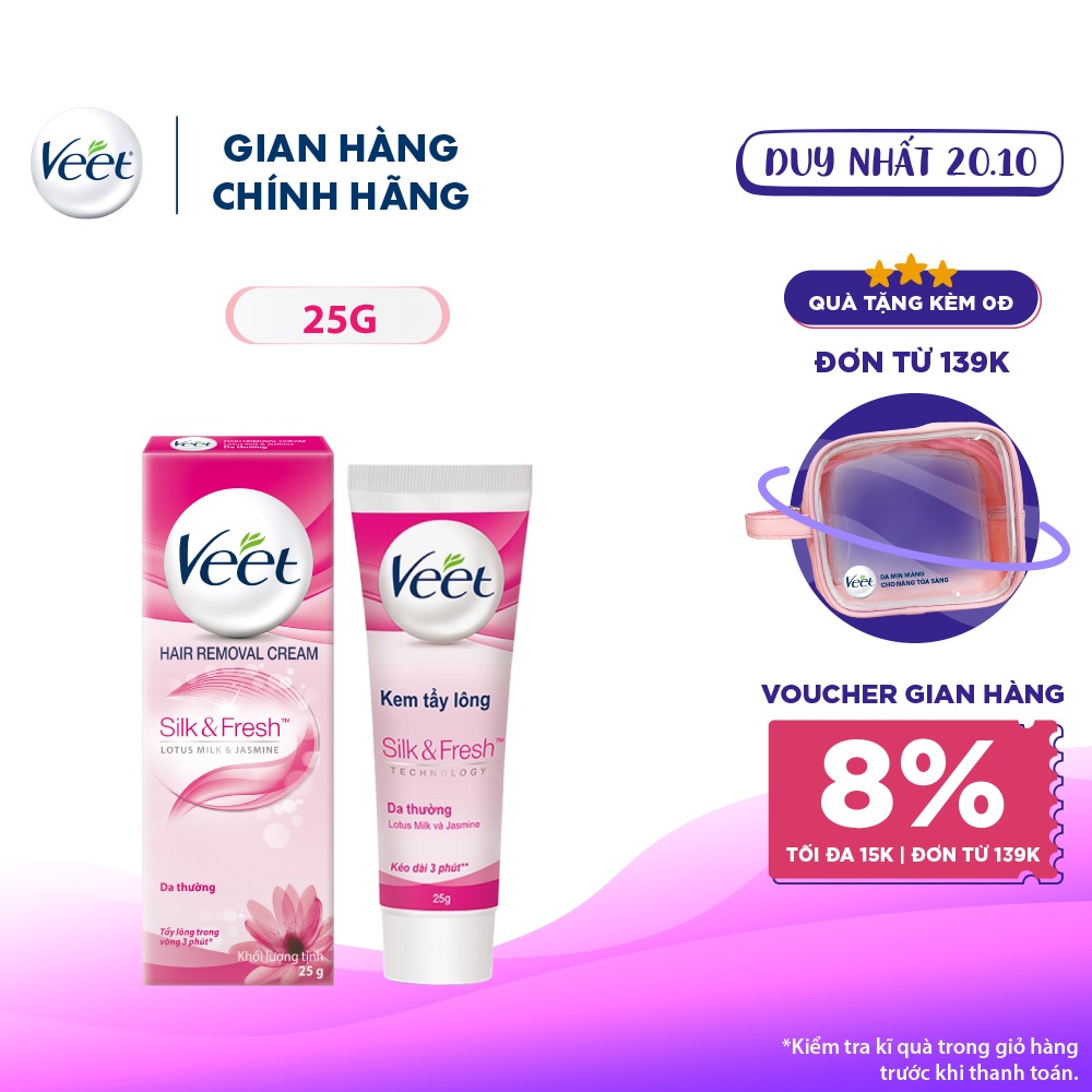 Kem Tẩy Lông Cho Da Thường Veet Silk Fresh 25G
