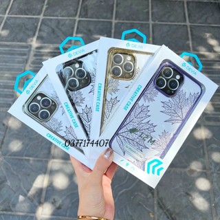 Ốp lưng Devia hoa lá đính đá cho iPhone 14 Pro Max, 14 Plus, 14 Pro, 14 viền mạ Crow siêu đẹp ( Chính Hãng )