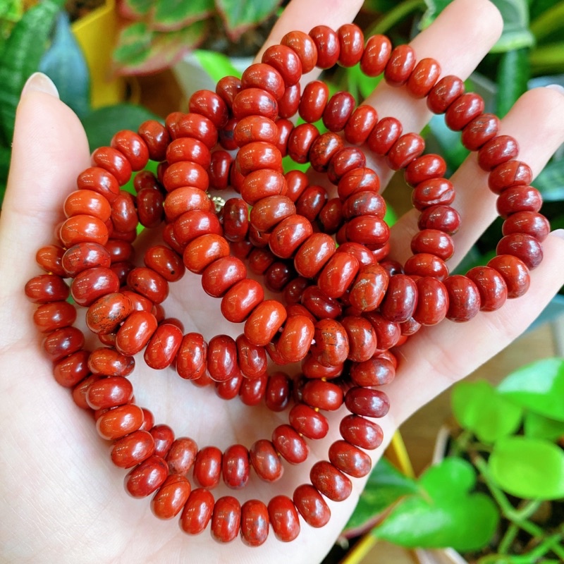 Vòng tay đá Red Jasper hạt bánh xe