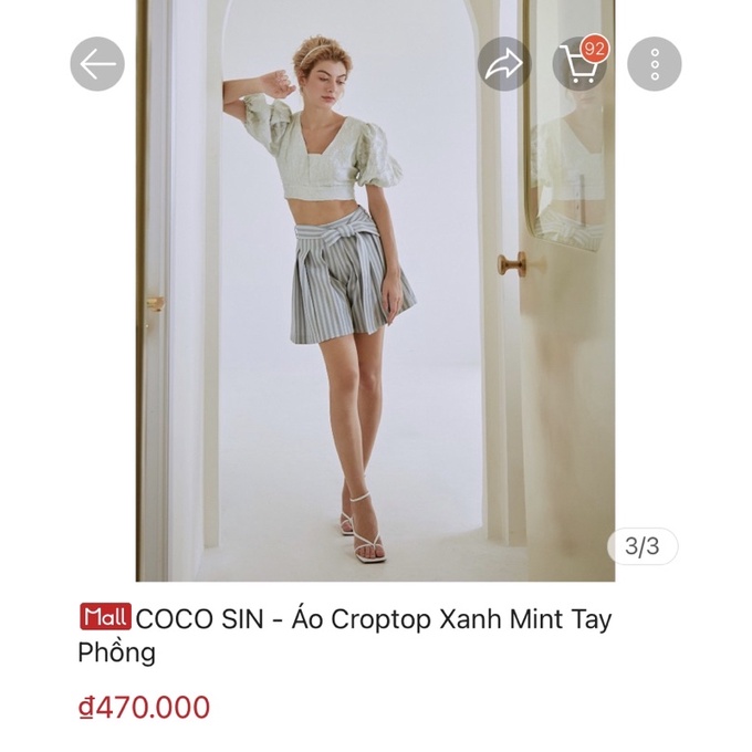 Thanh lý áo croptop xanh mint Cocosin size S
