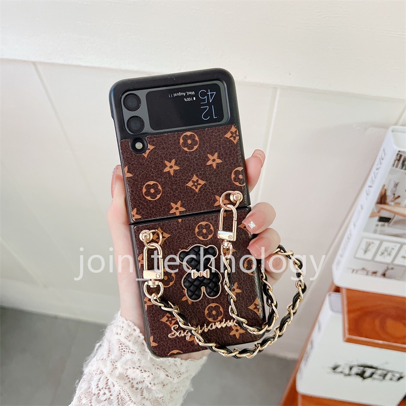 Ốp Điện Thoại Da PU Kiểu Dáng Thời Trang Dành Cho Samsung Galaxy Z Flip 3 case Z Flip 4