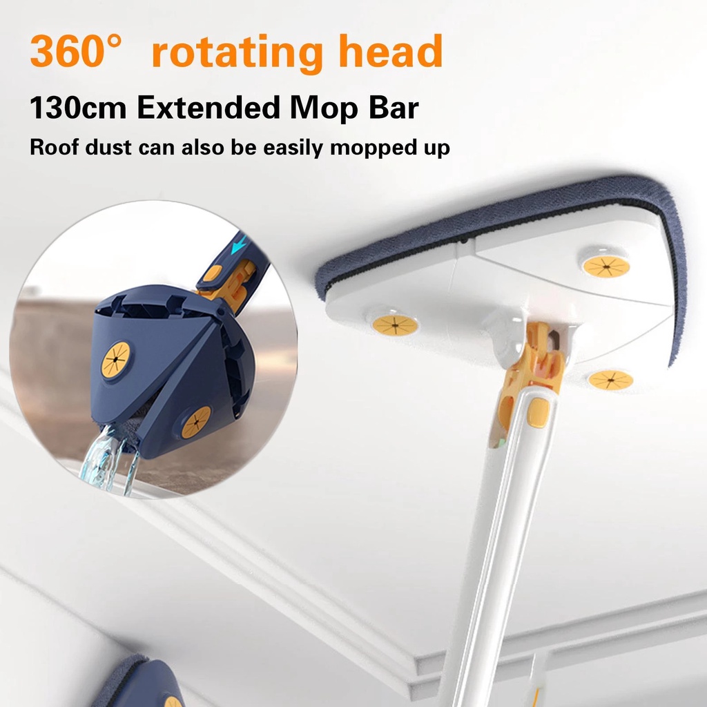 Cây Lau Nhà Hình Tam Giác Xoay 360 Độ Cán Dài Đa Năng Tiện Dụng Cho Gia Đình