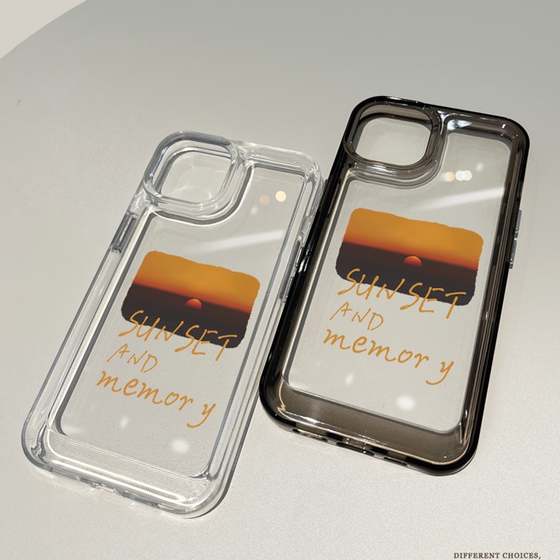 Ốp Điện Thoại DecoPhone Acrylic tpu acrylic Trong Suốt Hình Hoàng Hôn Cho iphone 6s 7 8 plus x xs xr 11 12 13 14 15 max pro