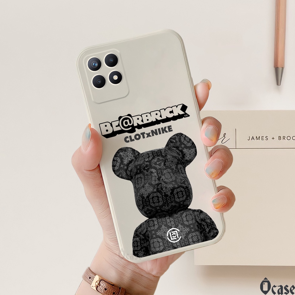 Ốp lưng Realme 8i / Narzo 50 in hình gấu  cạnh viền vuông có bảo vệ camera