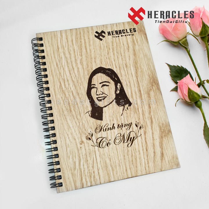 Sổ Gỗ Cao Cấp A5 Khắc Tên, Chữ, Logo, Hình Ảnh Theo Yêu Cầu. QUÀ TẶNG THẦY CÔ GIÁO 20/11 Ý NGHĨA