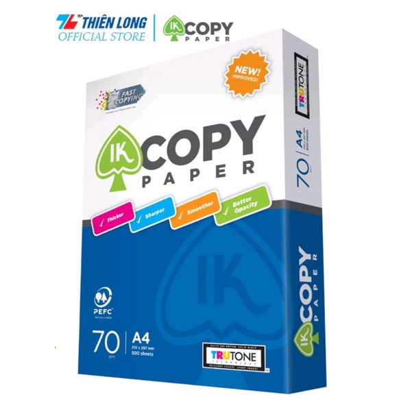 Giấy in photo A4 ,A5 thương hiệu Double, execl, plus, Ik copy định lượng 70 - 80gsm