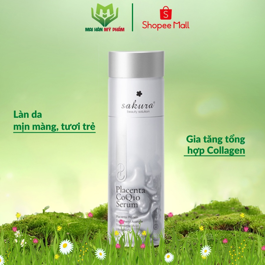 Serum dưỡng trắng da chống lão hóa tinh chất nhau thai cừu Sakura Placenta COQ10 40 viên - Mỹ Phẩm Mai Hân