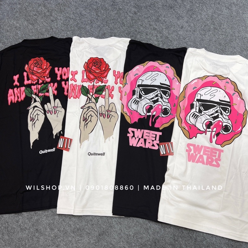 QUITEWELL TEE - ROSE & SWEET WARS - ÁO UNISEX SIZE USA