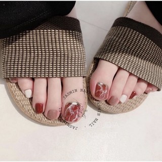 nailbox móng chân thiết kế mẫu loang vân đá