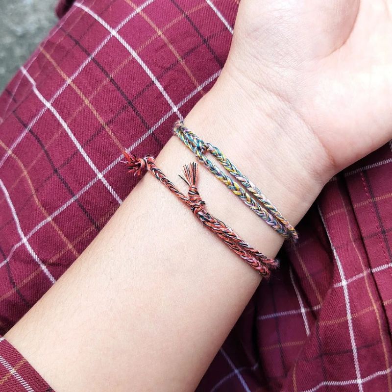 Vòng bính handmade dây rút mix màu xinh đẹp