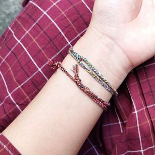 Vòng bính handmade dây rút mix màu xinh đẹp