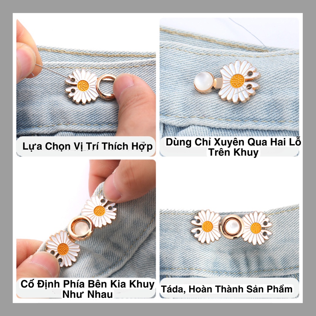 [Cải Tiến] Bộ Nút Bấm Thắt Lưng Bằng Kim Loại Phong Cách Cổ Điển Có Thể Điều Chỉnh Cho Trang Phục.