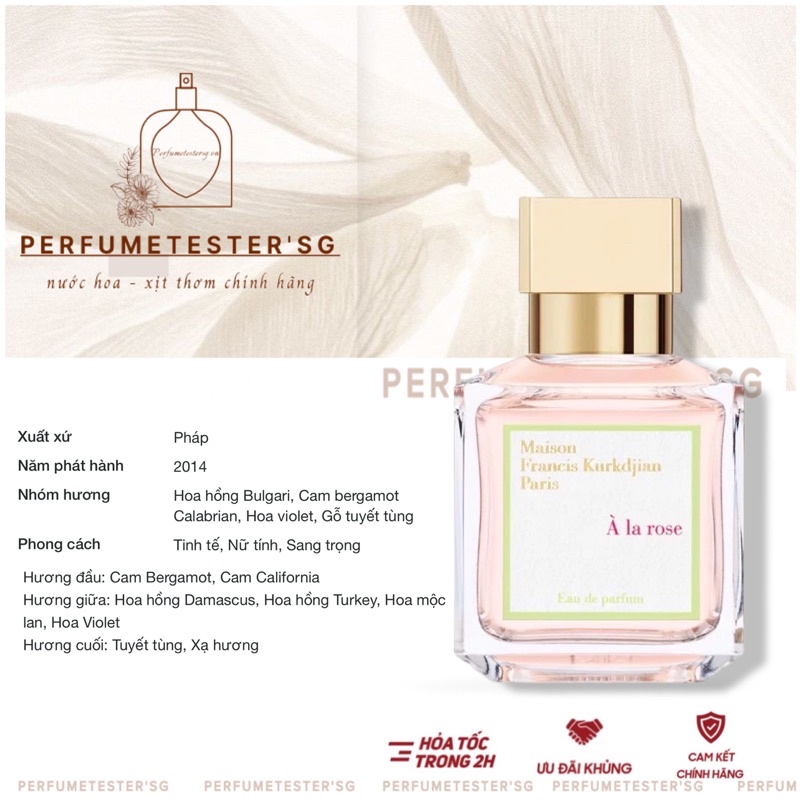 Nước hoa  MFK A La Rose -perfumetester