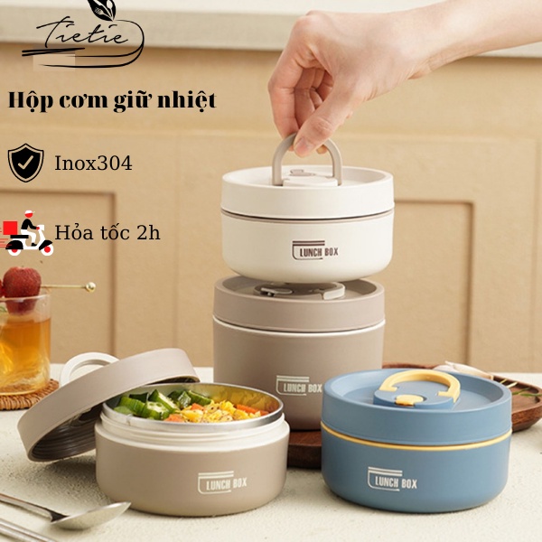 Hộp đựng cơm trưa Lunch Box bằng thép không rỉ inox 304 cao cấp, dùng cho văn phòng,học sinh ,dã ngoại.