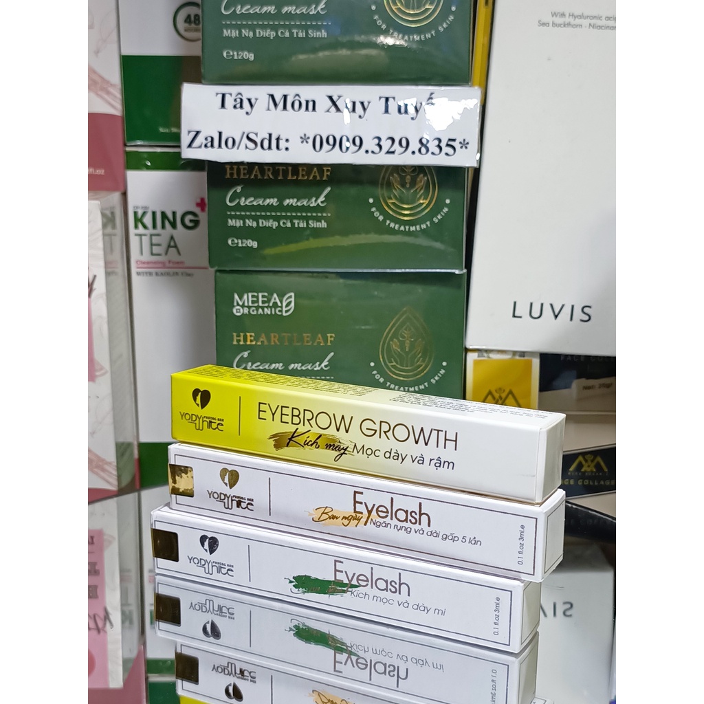 Combo 3 cây dưỡng mi dưỡng mày ngày đêm Yody White Phương Anh chính hãng