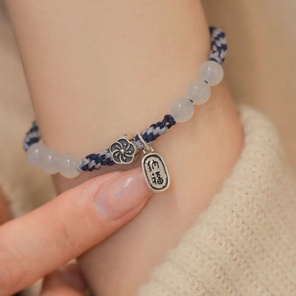 Vòng Đeo Tay May Mắn Dạng Dây Bện Phong Cách Retro Dễ Thương