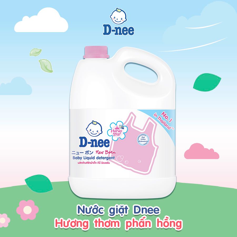 Nước giặt quần áo trẻ em Dnee Thái Lan 3000ml, xà phòng giặt quần áo cho bé - Monnie Kids