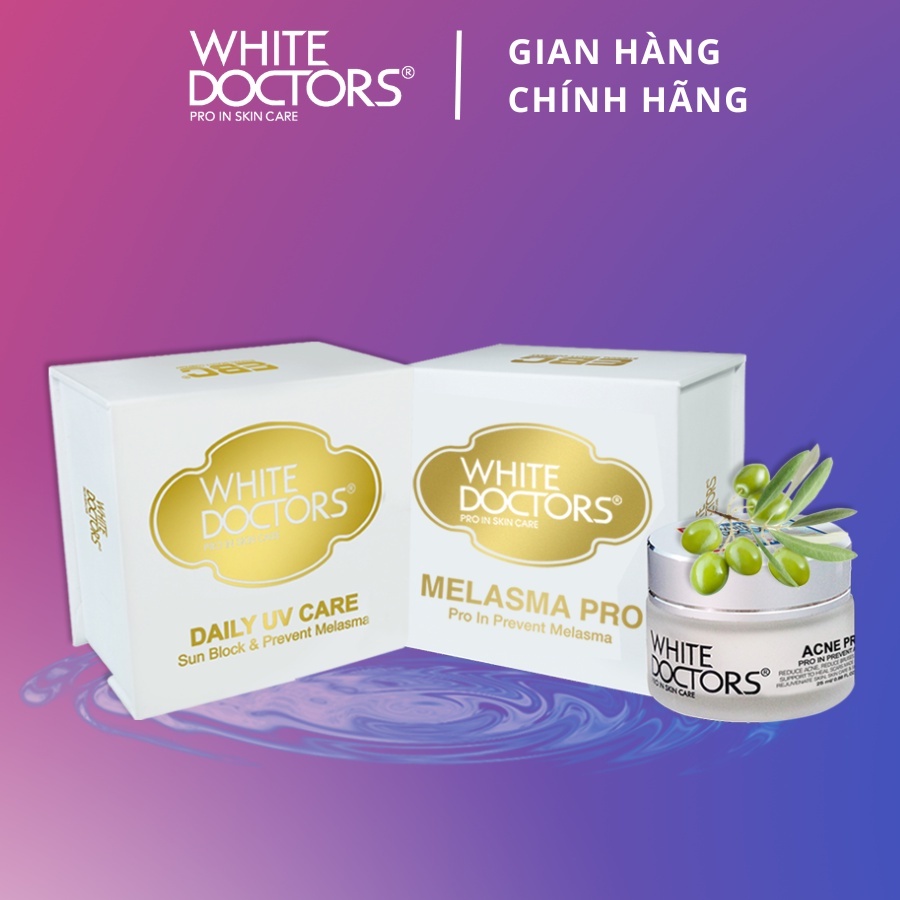 Bộ đôi làm giảm nám da thể nặng White Doctors - White Doctors Daily UV Care 40g & White Doctors Melasma Pro 40g