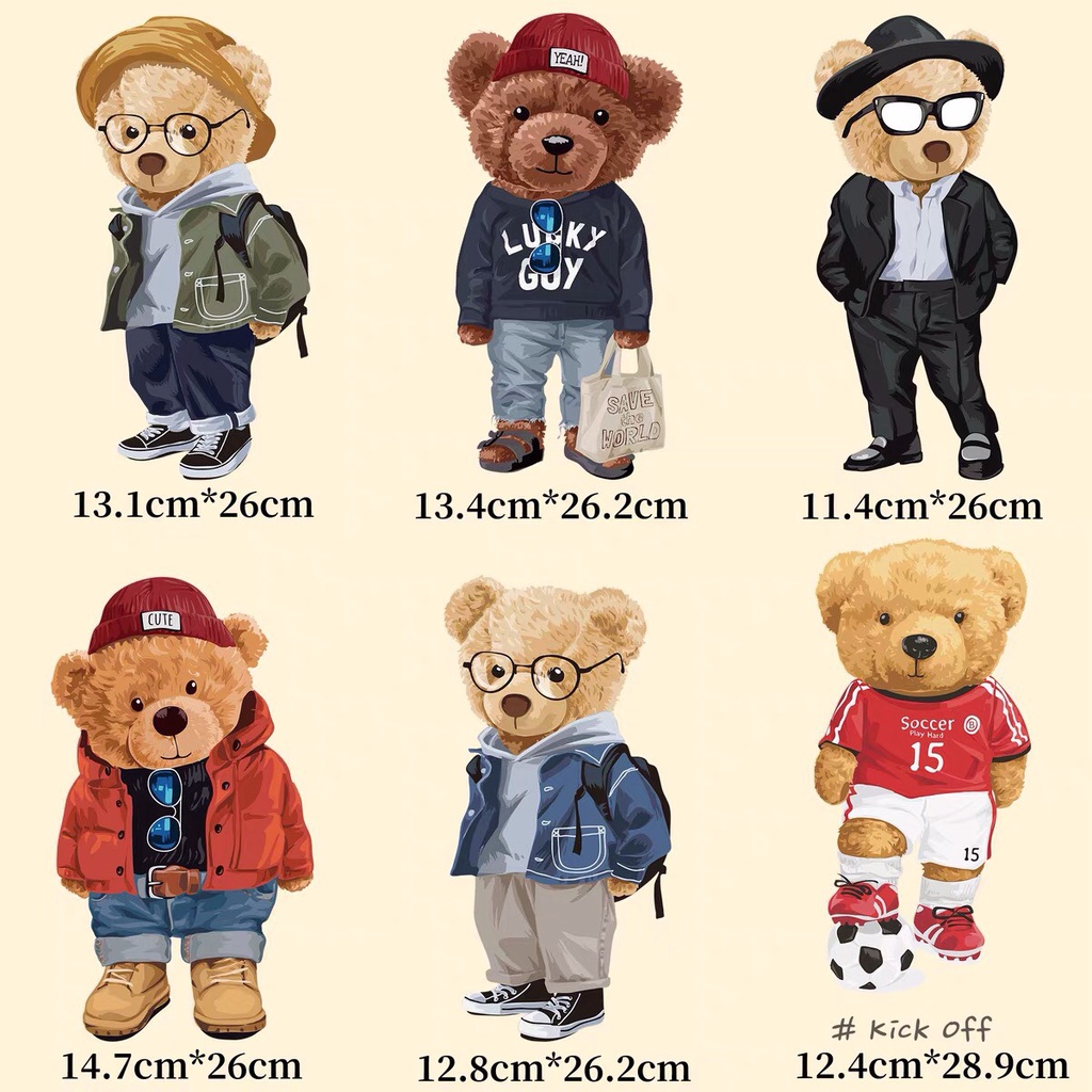 Hình ủi , hình ép nhiệt - Mẫu Gấu nhiều loại