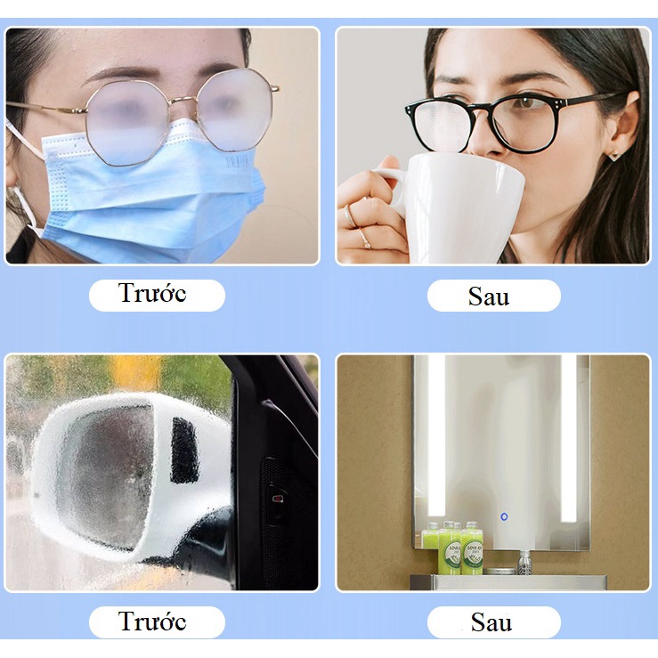 Giấy lau kính Nano hộp 100 miếng khăn giấy chống bám hơi nước, lau sạch nhờn vân tay bụi bẩn trên mắt kính, điện thoại