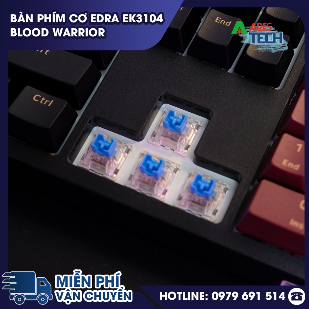 Bàn phím cơ EDRA EK3104 Blood Warrior RGB LED