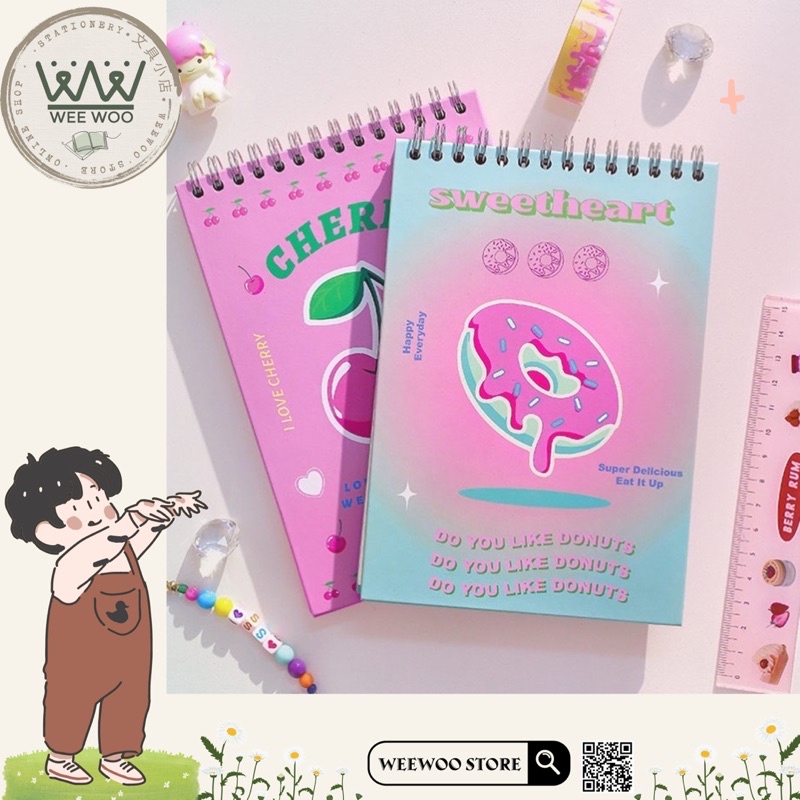 Sổ tay kế hoạch planner 60tờ Daily Records & Weekly Check màu macaron 🍩🍭 WeeWoo Store