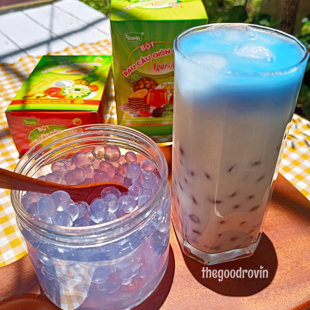 Bột Rau Câu Dẻo Rovin làm Thạch, Rau Câu, Miến, Bánh Cuốn Keto, Low Carb (Hộp 12 gói x 10g)