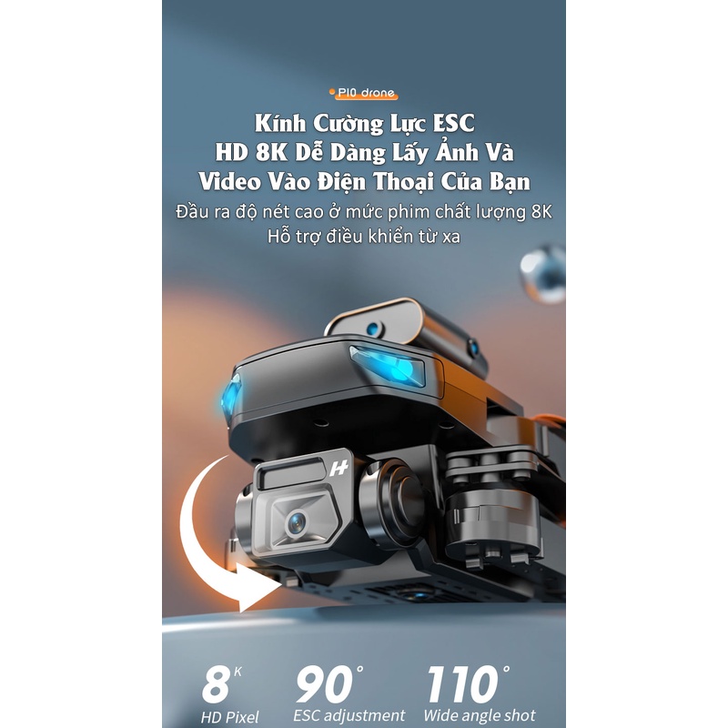 ⚡️ 𝙁𝙧𝙚𝙚 𝙎𝙝𝙞𝙥 ⚡️ Máy bay không người lái mini Flycam P10 Pro với camera kép 8K Wifi FPV 4 mặt Tránh chướng ngại vật | BigBuy360 - bigbuy360.vn