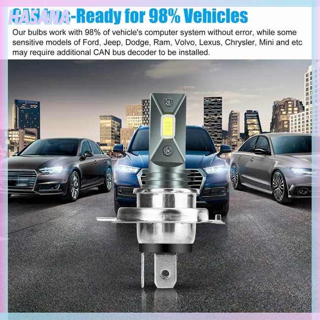 Bộ 2 Đèn Pha H4 9003 Hb2 6000k Xenon Siêu Sáng Chất Lượng Cao Cho Xe Hơi