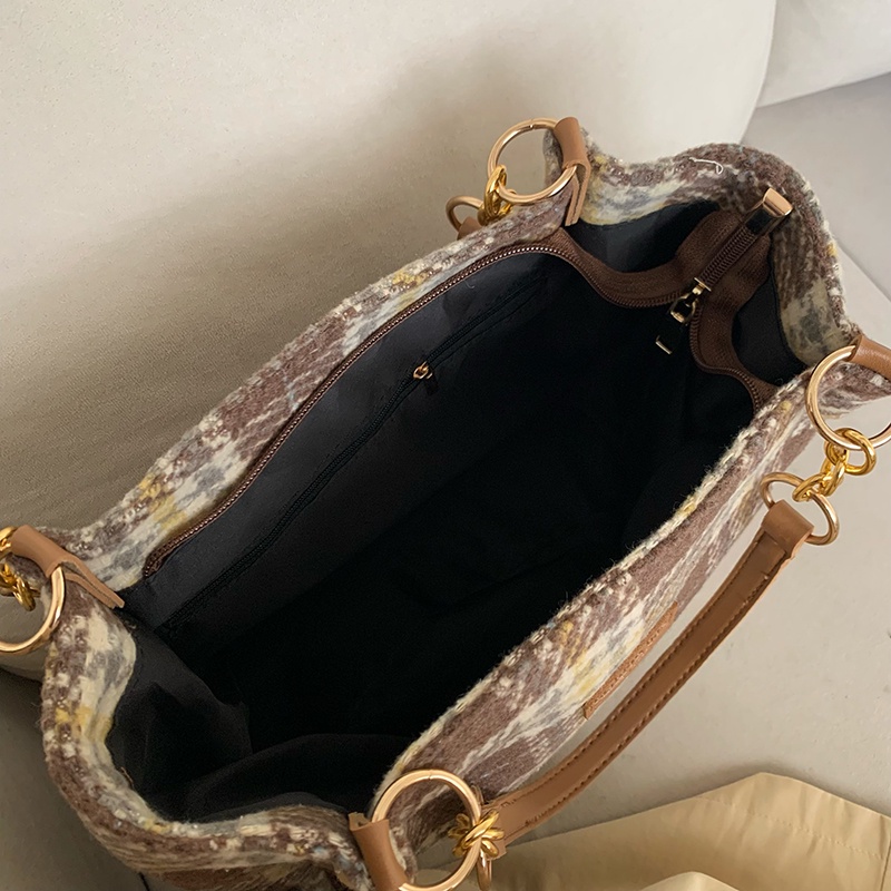 Túi Đeo Vai Cỡ Lớn Họa Tiết Sọc Caro Chất Lượng Cao Cho Nữ