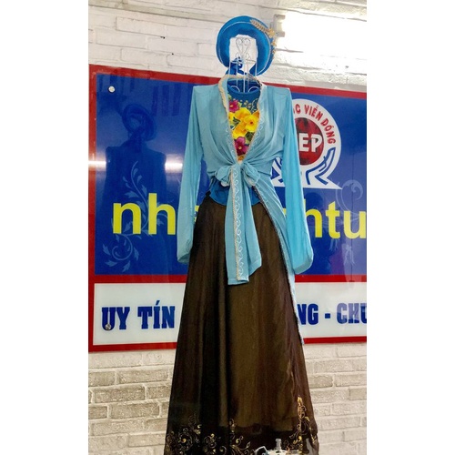 Cho thuê và bán trang phục áo tứ thân màu xanh biển