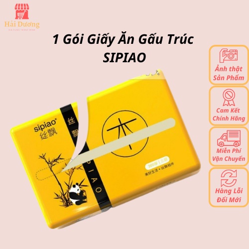 1 Gói Giấy ăn Gấu Trúc Sipiao Dai. Dày. Mịn dùng siêu thích.Hàng VNSX
