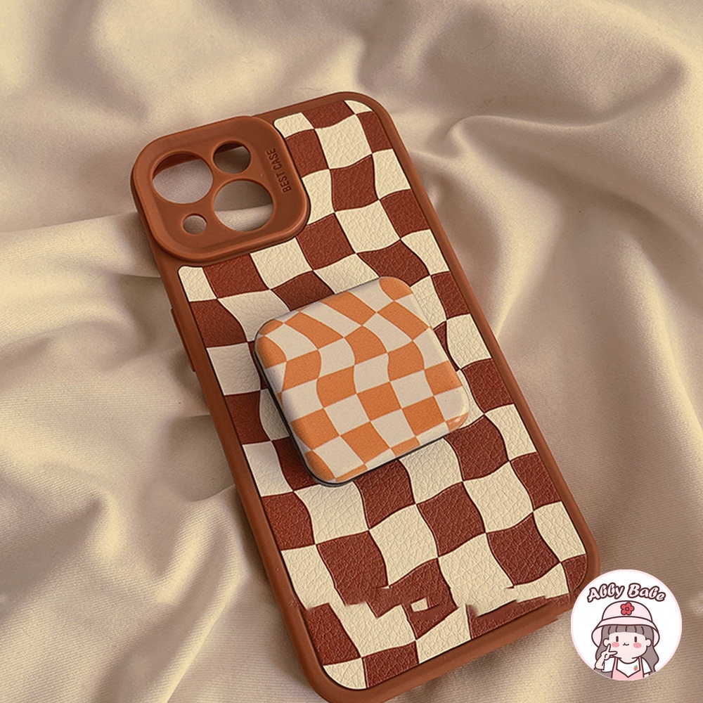 Giá Đỡ Điện Thoại Có Túi Khí Họa Tiết Houndstooth 3D Nhiều Màu Sắc Dành Cho IP Android