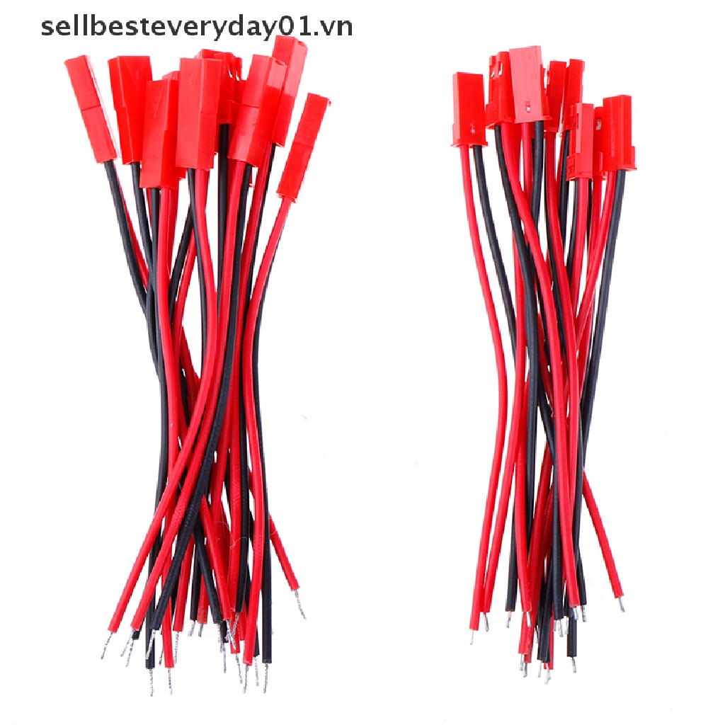 Qibest Set 20 Đầu Nối 2 Pin Cái jst 22 awg Cho Xe Điều Khiển Từ Xa