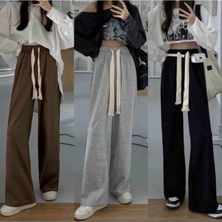 Quần ống rộng cạp cao lưng thun - quần nỉ nam nữ