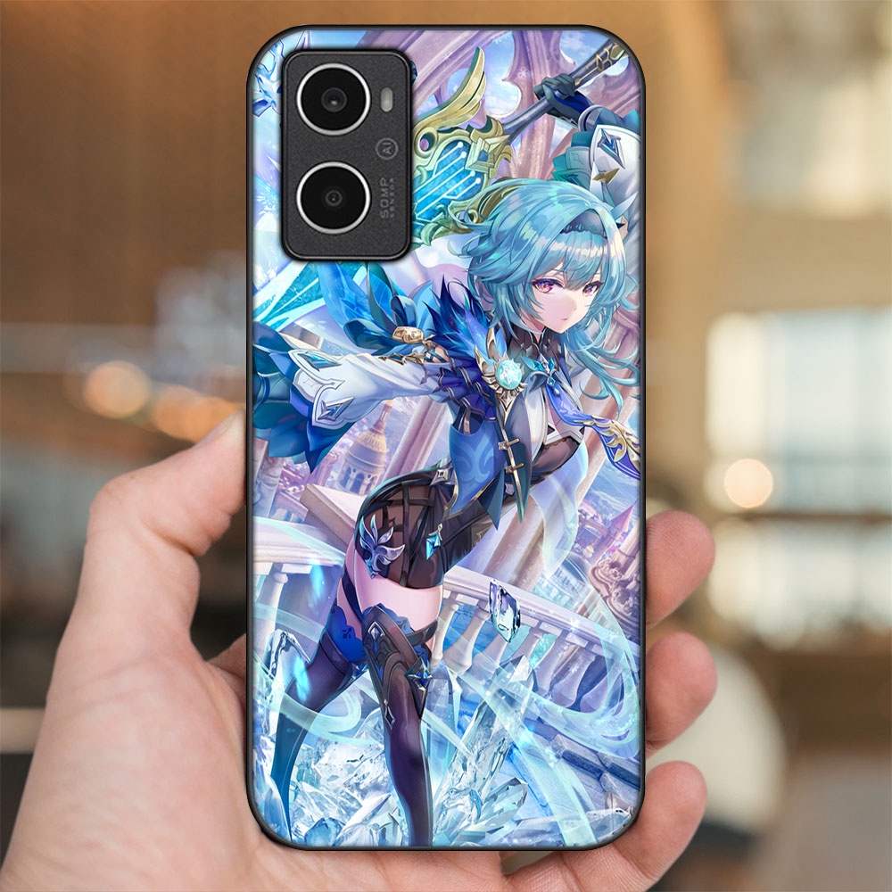 Ốp lưng Oppo A96 4G viền đen in hình Eula Genshin Impact
