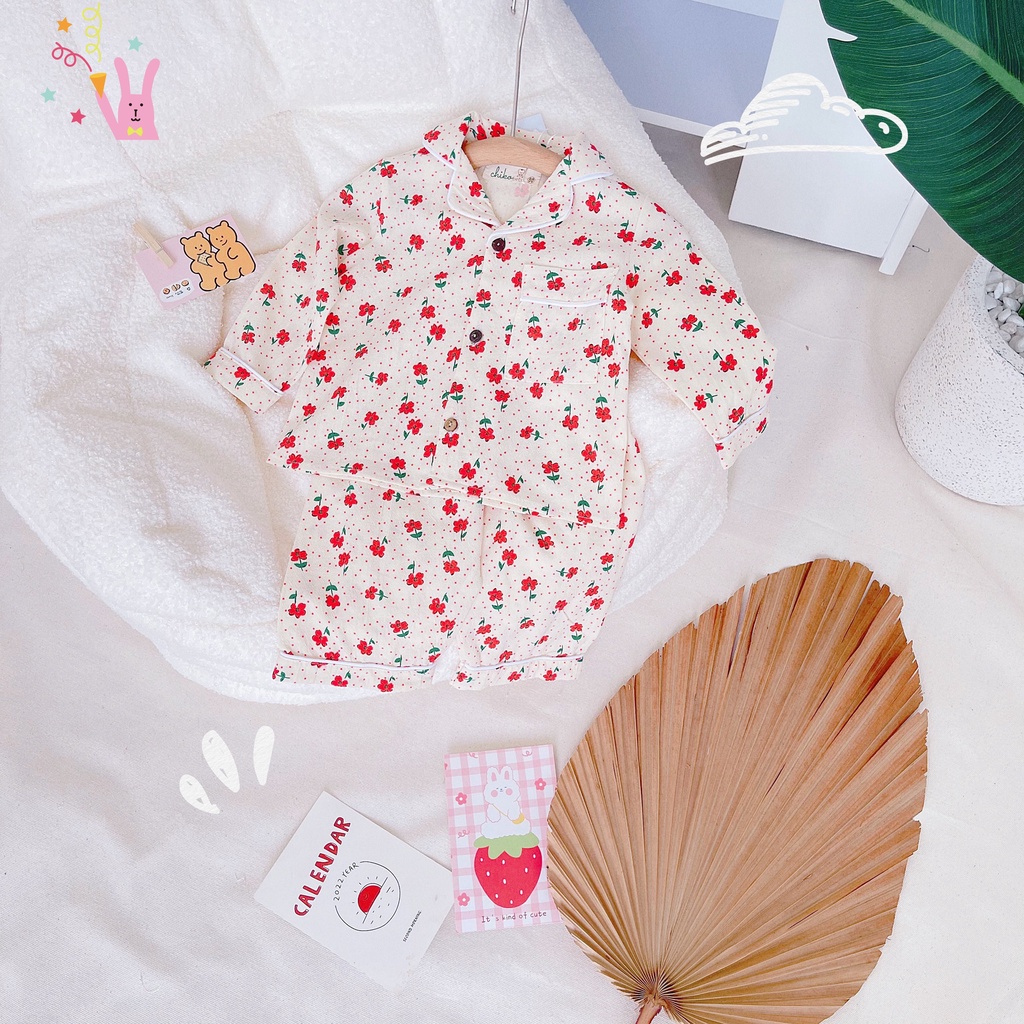 Đồ bộ pijama cho bé gái Chiko Bebe 1 đến 5 tuổi bộ pizama bé gái chất đũi dài tay đồ ngủ thu đông - SGPA