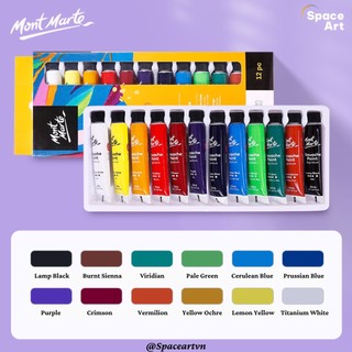 Màu Gouache Paints Set 12ml Mont Marte