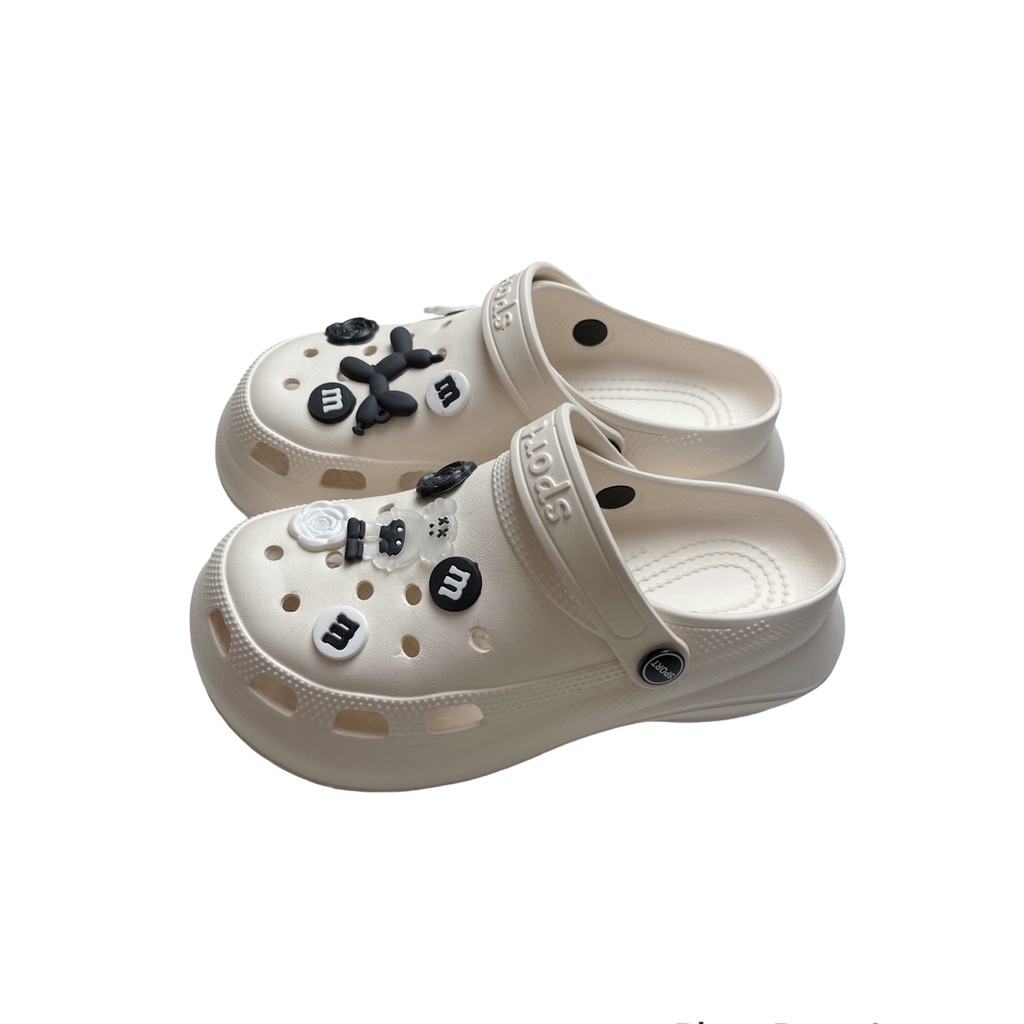 Dép Cross Nữ Đế Cao 5,5cm Kèm Sticker Dễ Thương