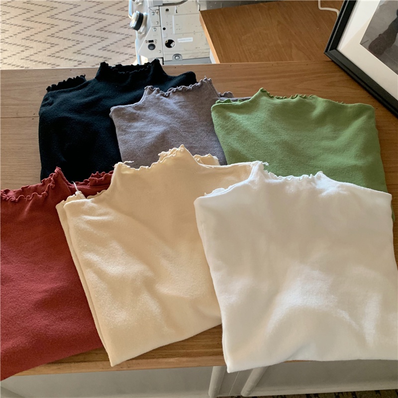 Áo Len Dệt Kim Tay Dài Cổ Cao Viền Sáp Mềm Mại Thời Trang Mùa Thu Cho Nữ