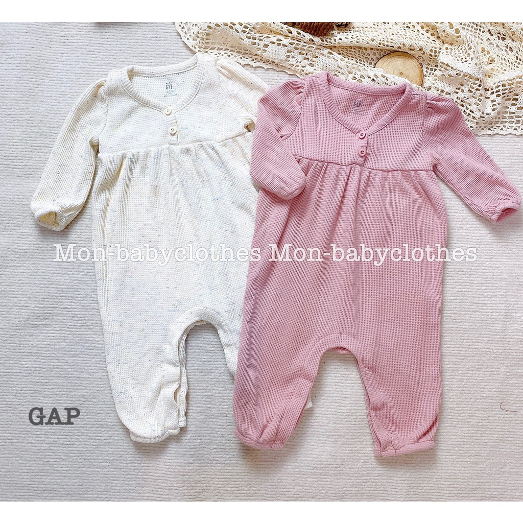 Bộ ngủ liền người G,A,P cotton tổ ong cho bé [ẢNH THẬT]