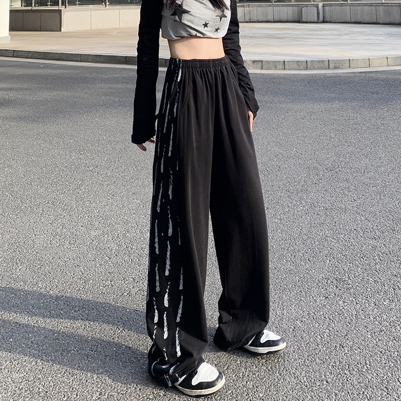 SUXI Quần Dài Lưng Cao Ống Rộng Thời Trang Mùa Thu Cho Nữ