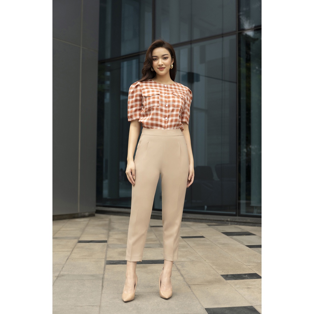 Áo Sơ Mi Thiết Kế Nữ Cao Cấp LUPERI Họa Tiết Kẻ Caro Trẻ Trung Thanh Lịch Cho Phù Hợp ĐI Chơi Đi Làm LFSM1201