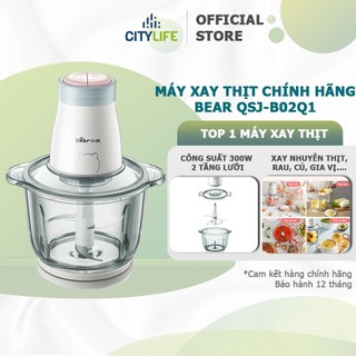 Máy xay thịt chính hãng Bear, Sande cối thủy tinh , 300W, 2 tầng lưỡi xay khỏe, nhuyễn đa năng