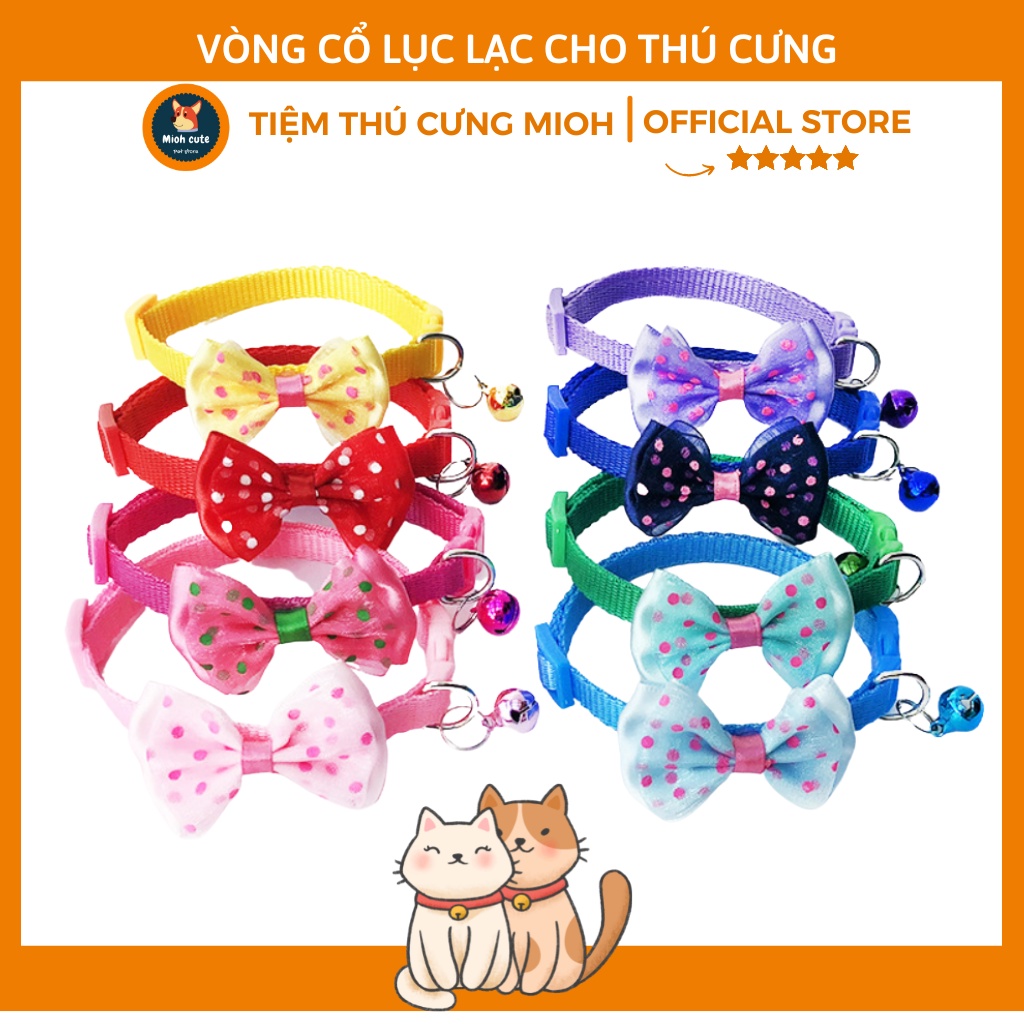 Vòng cổ lục lạc nơ Sunro cho thú cưng, vòng đeo cổ cho chó mèo nhiều size