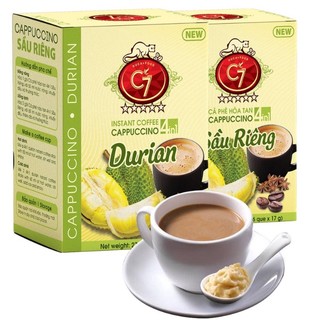 Cà phê hòa tan sầu riêng 4in1 con chồn vàng c7 - durian instant coffee - hộp 16gói x 17gr