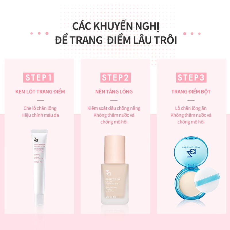 Phấn phủ ZA Groovy Smoovy thấm dầu che phủ lỗ chân lông trang điểm tự nhiên 5g