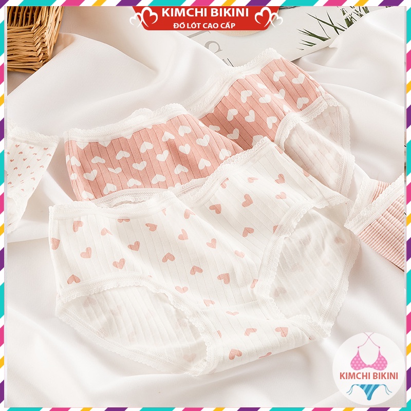Quần con nữ cotton cute dễ thương KIMCHIBIKINI quần xịp nữ viền ren mềm mại thoáng mát hàng quảng châu QL004