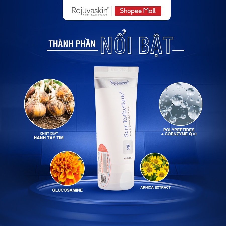 Kem xóa sẹo Scar Esthetique chính hãng Rejuvaskin xóa sẹo thâm, lấp đầy sẹo rỗ, sẹo lõm 10ml/30ml/60ml - Hẻm Cosmetic