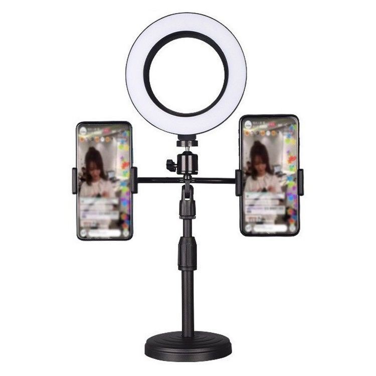 Đèn Livetream Để Bàn 2 Kẹp Điện Thoại - Có Đèn Hỗ Trợ - Livetream - Quay TikTok - Bán Hàng - Chính Hãng HD Design